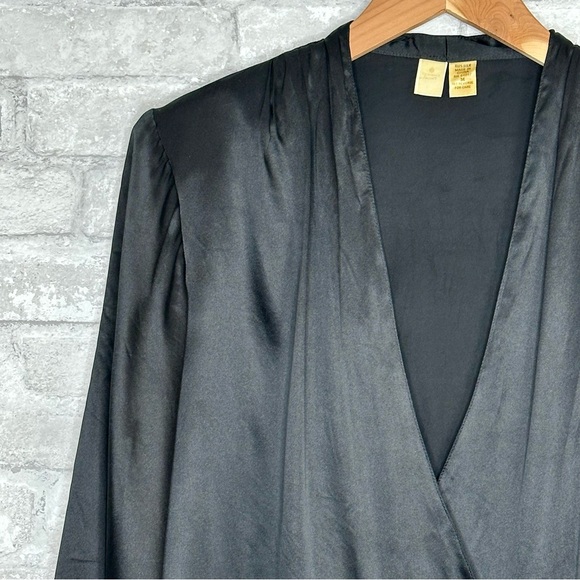 Vintage Victoria's Secret Silk Jacket Size Medium Oversized Blouse Top Black - Picture 3 of 13